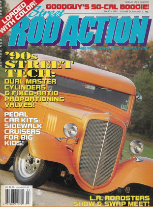 STREET ROD ACTION 1992 MAR - PEDAL CAR KITS, '34 CHEVY OUTLAW, '40 WILLYS